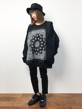 「unrelaxing（アンリラクシング）のアイテム（スウェット）」を使った、いぴさん（レディース・152cm）の秋コーディネート