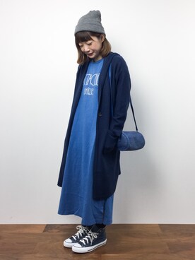 「ゆるカジ」｜「アイテム（ワンピース/ドレス）」を使った、いぴさん（レディース・152cm）の秋コーディネート