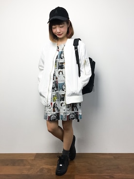 「L.H.P（エルエイチピー）のアイテム（MA-1）」を使った、いぴさん（レディース・152cm）の秋コーディネート