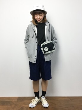 「CHUMS（チャムス）のアイテム（ショルダーバッグ）」を使った、いぴさん（レディース・152cm）の秋コーディネート