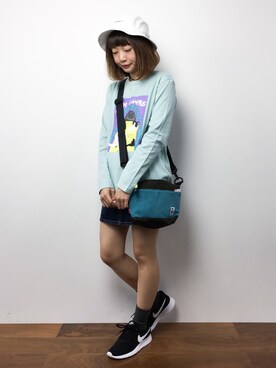 「CHUMS（チャムス）のアイテム（ショルダーバッグ）」を使った、いぴさん（レディース・152cm）の秋コーディネート