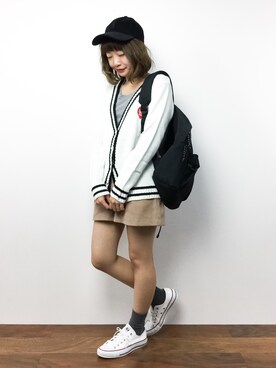 「WC（ダブル シー）のアイテム（カーディガン/ボレロ）」を使った、いぴさん（レディース・152cm）の秋コーディネート