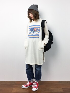 「ゆるカジ」｜「アイテム（ワンピース/ドレス）」を使った、いぴさん（レディース・152cm）の秋コーディネート