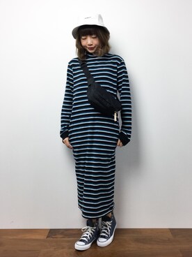 「NERGY（ナージー）のアイテム（バッグ）」を使った、いぴさん（レディース・152cm）の秋コーディネート