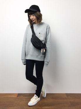 「NERGY（ナージー）のアイテム（バッグ）」を使った、いぴさん（レディース・152cm）の秋コーディネート
