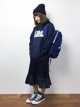 「CHUMS（チャムス）のアイテム（バッグ）」を使った、いぴさん（レディース・152cm）の秋コーディネート