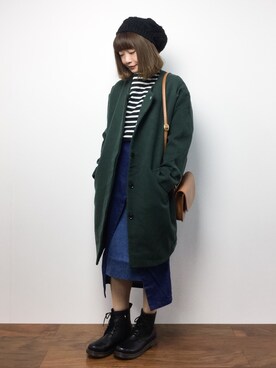 「DETAILS（ディテールズ）のアイテム（ノーカラージャケット）」を使った、いぴさん（レディース・152cm）の秋コーディネート