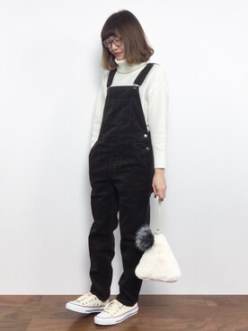 「anap mimpi（アナップミンピ）のアイテム（オールインワン・サロペット）」を使った、いぴさん（レディース・152cm）の秋コーディネート