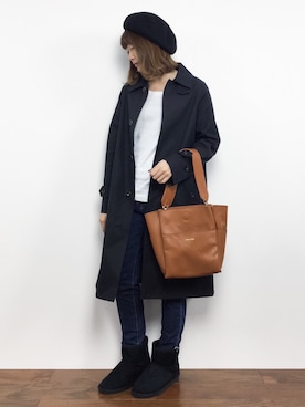 いぴさんの「LEATHER TOTE BAG」を使ったコーディネート