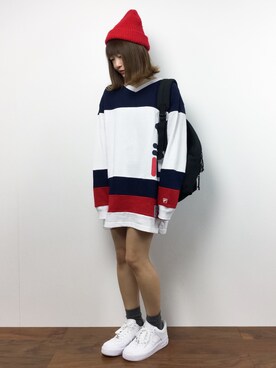 「バックロゴ」｜「アイテム（ワンピース）」を使った、いぴさん（レディース・152cm）の秋コーディネート