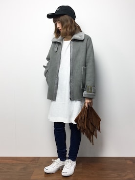 「Factor=（ファクターイコール）のアイテム（ジャケット/アウター）」を使った、いぴさん（レディース・152cm）の秋コーディネート