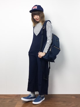 「PICCIN（ピッチン）のアイテム（つなぎ/オールインワン）」を使った、いぴさん（レディース・152cm）の秋コーディネート