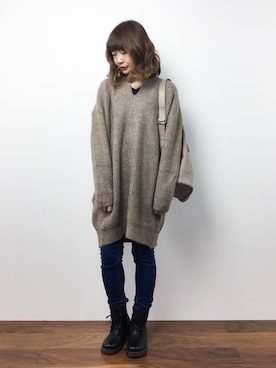 「秋冬」｜「アイテム（チュニック）」を使った、いぴさん（レディース・152cm）の秋コーディネート