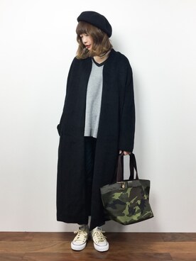 「coca（coca）（コカ）のアイテム（ダウンジャケット/コート）」を使った、いぴさん（レディース・152cm）の秋コーディネート