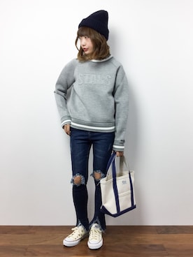 「ROXY（ロキシー）のアイテム（その他トップス）」を使った、いぴさん（レディース・152cm）の秋コーディネート