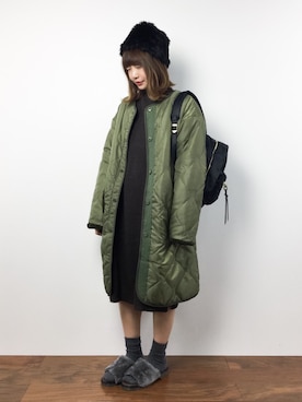 「POU DOU DOU（プードゥドゥ）のアイテム（ノーカラージャケット）」を使った、いぴさん（レディース・152cm）の秋コーディネート