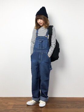 「cepo（セポ）のアイテム（オールインワン・サロペット）」を使った、いぴさん（レディース・152cm）の冬コーディネート