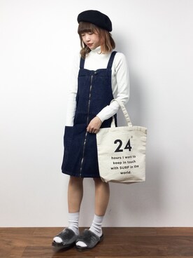 「SpRay（スプレイ）のアイテム（ジャンパースカート）」を使った、いぴさん（レディース・152cm）の冬コーディネート