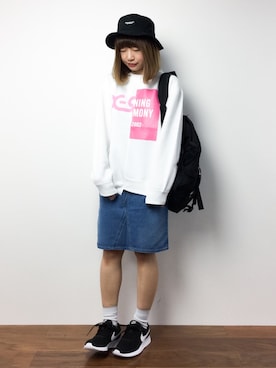 「Lee（リー）のアイテム（デニムスカート）」を使った、いぴさん（レディース・152cm）の冬コーディネート