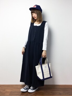 「cepo（セポ）のアイテム（オールインワン・サロペット）」を使った、いぴさん（レディース・152cm）の冬コーディネート