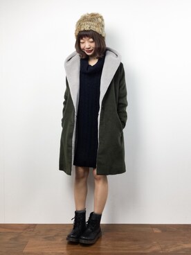 「RAY CASSIN（レイカズン）のアイテム（その他アウター）」を使った、いぴさん（レディース・152cm）の冬コーディネート