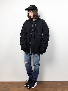 「Chica（チカ）のアイテム（ジャケット/アウター）」を使った、いぴさん（レディース・152cm）の冬コーディネート
