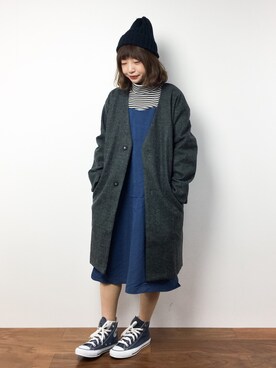 「DOUBLE NAME（ダブルネーム）のアイテム（その他アウター）」を使った、いぴさん（レディース・152cm）の冬コーディネート