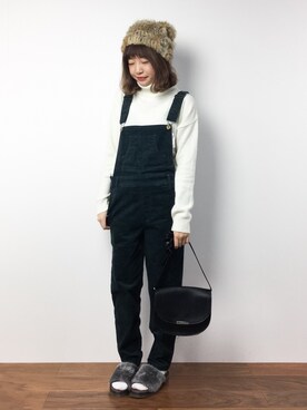 「Factor=（ファクターイコール）のアイテム（オールインワン・サロペット）」を使った、いぴさん（レディース・152cm）の冬コーディネート