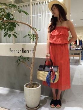 「Banner Barrett（バナーバレット）のアイテム（つなぎ/オールインワン）」を使った、minaminさん（レディース・163cm）の夏コーディネート