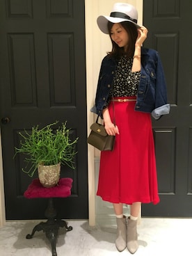 「Banner Barrett（バナーバレット）のアイテム（デニムジャケット）」を使った、minaminさん（レディース・163cm）の秋コーディネート