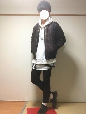 「RAGEBLUE（レイジブルー）のアイテム（MA-1）」を使った、たいがさん（メンズ・172cm）の秋コーディネート