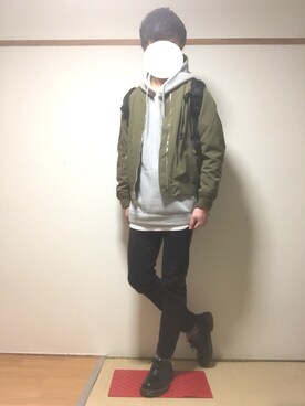 「RAGEBLUE（レイジブルー）のアイテム（MA-1）」を使った、たいがさん（メンズ・172cm）の冬コーディネート