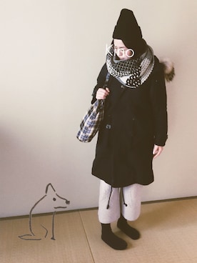 「note et silence （ノートエシロンス）のアイテム（モッズコート）」を使った、キノさん（レディース・150cm）の冬コーディネート