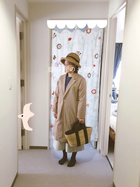 「note et silence （ノートエシロンス）のアイテム（ダウンジャケット/コート）」を使った、キノさん（レディース・150cm）の春コーディネート