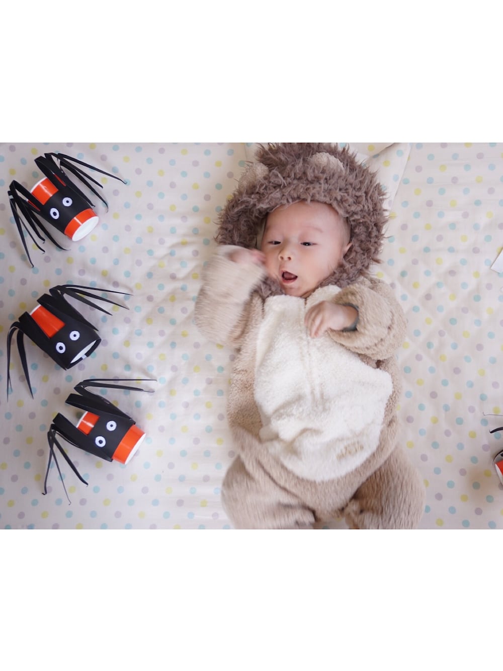「WEAR HALLOWEEN 2015、ハロウィン、仮装、ベビー、ベビーコーデ、ｼﾞｪﾗｰﾄﾋﾟｹ、ジェラート　ピケ(gelato pique)、ライオン、生後3ヶ月」｜「gelato pique Baby＆Kidsのアイテム（ロンパース、ベージュ系）」を使った、SASUKE...☆さん（キッズ・60cm）の秋コーディネートの1枚目の写真