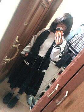 「sango（sango）のアイテム（ナイロンジャケット）」を使った、Natsumiさん（レディース・164cm）の春コーディネート