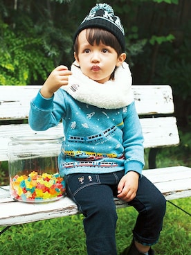 「スヌード」｜kladskap　クレードスコープさん（キッズ・96cm）の秋コーディネート