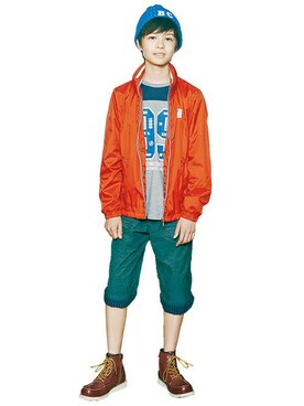 「BLUE CROSS （ブルークロス）のアイテム」を使った、kladskap　クレードスコープさん（キッズ・155cm）の冬コーディネート