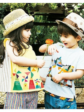 「ハットコーデ」｜kladskap　クレードスコープさん（キッズ・89cm）の春コーディネート