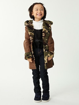 「ハイネックトップス」｜kladskap　クレードスコープさん（キッズ・113cm）の冬コーディネート