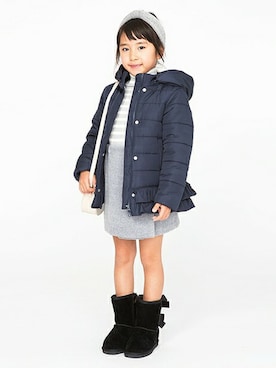 「petit main（プティマイン）のアイテム（ブルゾン）」を使った、kladskap　クレードスコープさん（キッズ・114cm）の秋コーディネート