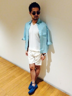 「モルガンオム」｜ひげさんさん（メンズ・171cm）の夏コーディネート