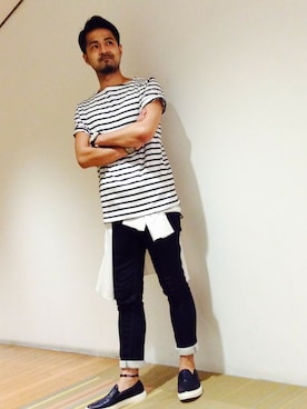 「モルガンオム」｜ひげさんさん（メンズ・171cm）の夏コーディネート