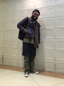 「SASQUATCHfabrix.（サスクワァッチファブリックス）のアイテム」を使った、tomoakiniheiさん（メンズ・173cm）の冬コーディネート