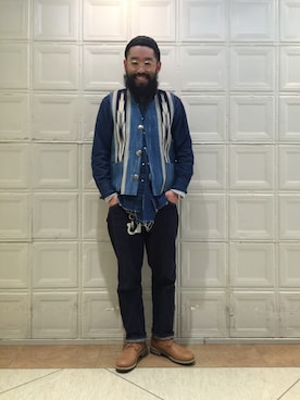 「CLASS（クラス）のアイテム（デニムパンツ）」を使った、tomoakiniheiさん（メンズ・173cm）の冬コーディネート