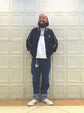 「CLASS（クラス）のアイテム（デニムパンツ）」を使った、tomoakiniheiさん（メンズ・173cm）の冬コーディネート