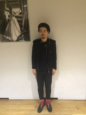 「アイテム（ハンチング/ベレー帽）」を使った、Kenta Sakakibaraさん（メンズ・171cm・20代）の冬コーディネート
