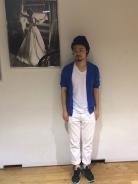 「Steven Alan（スティーブンアラン）のアイテム（ニットキャップ/ビーニー）」を使った、Kenta Sakakibaraさん（メンズ・171cm）の春コーディネート