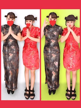 「アイテム（シャツワンピース、レッド系）」を使った、ぺたごんさん（レディース・158cm）の秋コーディネート