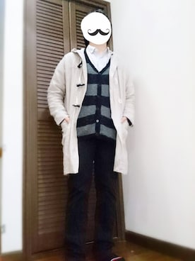 「COMME CA ISM（コムサイズム）のアイテム（ダッフルコート）」を使った、ゆづきさん（メンズ・165cm）の春コーディネート